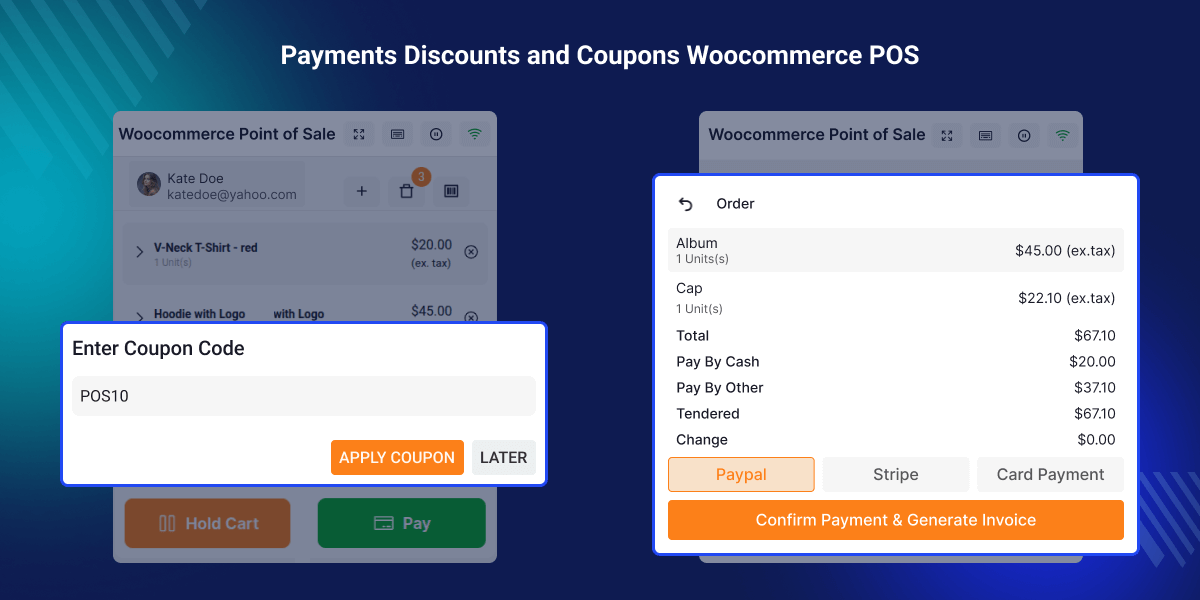 WooCommerce POS Payments Discounts Coupons