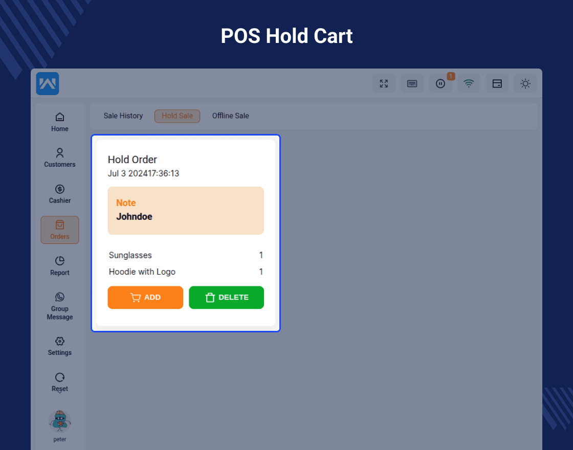 POS Hold Cart